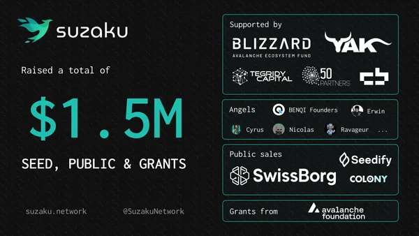 Suzaku completes a $1.5M raise thumbnail